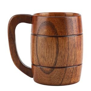 QANYEGN Caneca de cerveja de madeira, caneca marrom vintage de grande capacidade, caneca clássica de madeira com alça, adequada para bar, restaurante e uso doméstico (Cervejas)