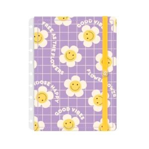 Capa e Contracapa Iscool Disc Para Caderno M Retro Good Vibes Lilás (Discos de Vinil)