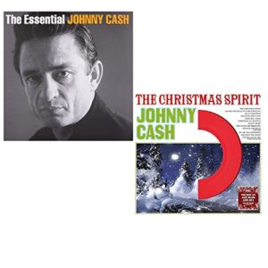 The Essential Johnny Cash - The Christmas Spirit - Johnny Cash Greatest Christmas Hits 2 LP Vinyl Album Bundling (Discos de Vinil)