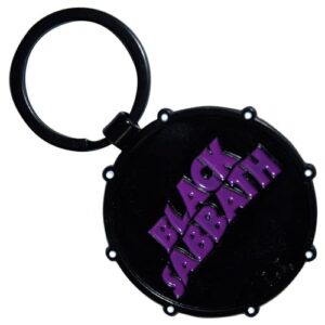 Rock Off officially licensed products Chaveiro Black Sabbath Ondulado Logo e Daemon Drum Dupla Face Tamanho Único (CDs)