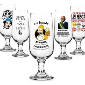Taça Cerveja/Chopp 300ml Personalizada Frases Engraçadas Vários Modelos Vidro Presente Taça Floripa (HOMMER) (Cervejas)