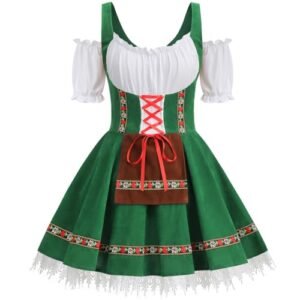 GRAJTCIN Fantasia feminina Oktoberfest, vestido bávaro alemão de veludo para o carnaval de Halloween, Verde, G (Cervejas)