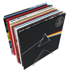 Suporte Expositor de Mesa para Vinil e CDs – Porta LP com Capacidade para até 15 Discos (Discos de Vinil)