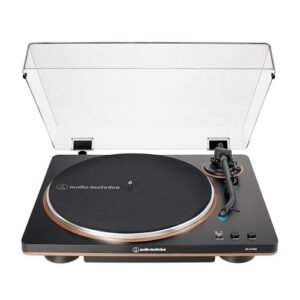 Audio-Technica AT-LP70X-BZ Gira-discos automáticos, preto/bronze (Discos de Vinil)