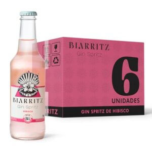 Biarritz Gin Spritz Hibisco – Pack 6 Longnecks 275ml | Gin Premium, Ingredientes 100% Naturais, 5% Teor Alcoólico, Sem Glúten (Cervejas)