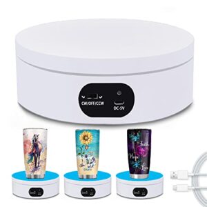 YVV Suporte giratório para copo giratório com glitter epóxi, toca-discos rotativos automáticos de 360 graus para produtos fotográficos, suprimentos para fabricação de copos giratório de 12 x 4,5 cm, (Discos de Vinil)