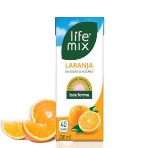 LIFE MIX - Suco de Laranja Natural Baixa Caloria - Sem Adição de Açúcares, Sem Conservantes e Corantes, Vitaminas C e D, Cálcio, Fibras e Ácido Fólico - Vegano - 200ml (CDs)