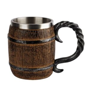 Caneca Vintage Barril Vikings Medieval Nortico, Interior Em Aço Inox, Para Café Chopp Cerveja Vinho (Cervejas)