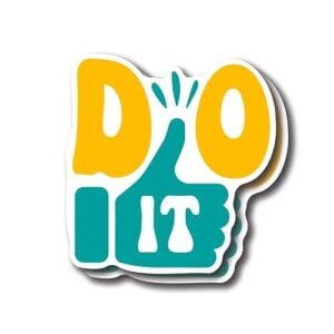 Do It Thumbs Up Sticker - Fun Postive Encouraging Motivational Quote Sticker - Adesivos de vinil de qualidade premium Pacote com 2 | 12 cm no lado mais largo | Feito nos EUA - FHJ1103 (Discos de Vinil)