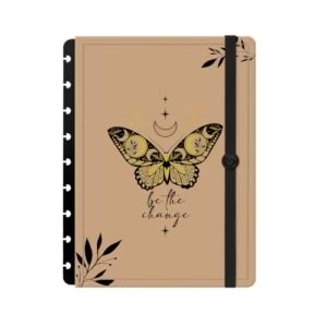 Capa e Contracapa Iscool Disc Para Caderno M Cosmos Borboleta Nude (Discos de Vinil)