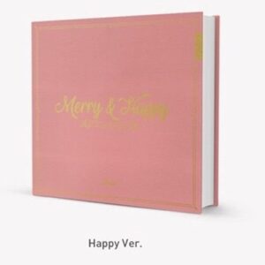 Twice - [Merry & Happy] 1º Reembalagem Happy Ver CD + livro de fotos 84p + 3p cartões fotográficos + 1p cartão postal + 1p adesivo K-POP selado - TWICE (CDs)