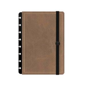 Capa e Contracapa Iscool Disc Para Caderno P Solid Touch Couro Marrom (Discos de Vinil)