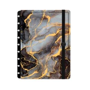 Capa e Contracapa Iscool Disc Para Caderno M Mármore Preto (Discos de Vinil)