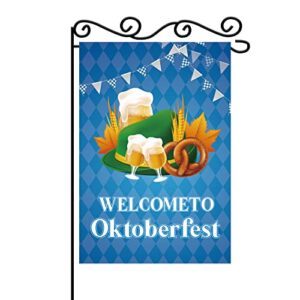 MEFENG Bem-vindo à Oktoberfest Bandeira de jardim - Caneca de cerveja da Baviera Bandeira de jardim vertical dupla face, decoração externa de pátio de celebração 30 x 45 cm (Cervejas)