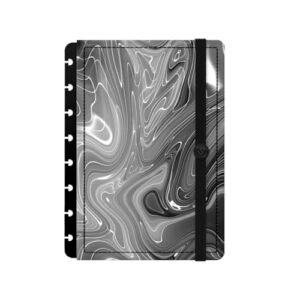 Capa e Contracapa Iscool Disc Para Caderno P Lírico Abstrato Flow Preto (Discos de Vinil)