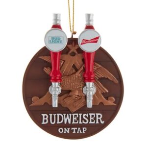 Kurt Adler Ornamento de resina Budweiser de 10 cm na torneira (Cervejas)