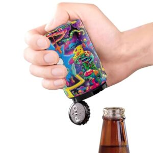 Abridor de garrafa de cerveja premium criativo, 1 peça de aço inoxidável, empurrar para baixo automático, sem danos, abertura rápida, pequenos abridores de tampa de garrafa portáteis para bares (Cervejas)