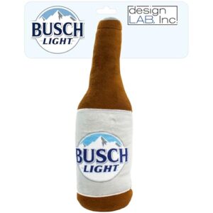 Design LAB Busch Light Dog Toy | Garrafa de cerveja de pelúcia com Squeaker para cães | Brinquedo interativo médio de 30 cm para buscar e mastigar (Cervejas)