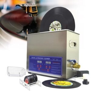Limpador ultrassônico de discos de vinil de 6 litros, máquina comercial de limpeza de discos com rack de secagem de discos, limpa de 1 a 4 discos de vinil de uma só vez (Discos de Vinil)