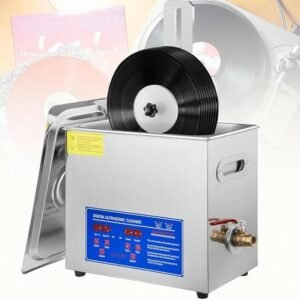 KKSOUFX Limpador de vinil ultrassônico de 6L, 7-12 polegadas, 8 discos, máquina de limpeza de vinil ultrassônico, limpador de discos ultrassônico de 180 W com suporte de secagem (Discos de Vinil)