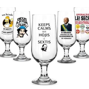 Taça Cerveja/Chopp 300ml Personalizada Frases Engraçadas Vários Modelos Vidro Presente Taça Floripa (MUSSUM) (Cervejas)