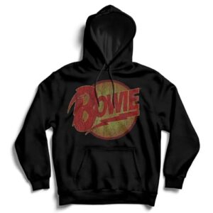 David Bowie Moletom masculino vintage com capuz com logotipo Diamond Dogs carvão, Preto, XGG (CDs)