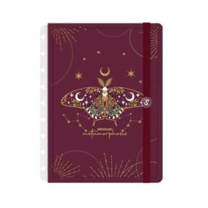 Capa e Contracapa Iscool Disc Para Caderno M Cosmos Borboleta Marsala (Discos de Vinil)