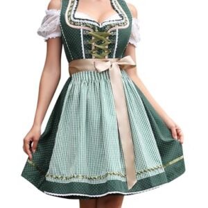 Clearlove Fantasia feminina Oktoberfest Dirndl vestidos femininos de cerveja alemã para carnaval, Verde escuro, X LARGE (Cervejas)