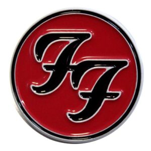 Foo Fighters Ff Band Logo Pin Badge Vermelho (Discos de Vinil)