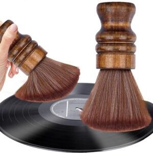 Escova de limpeza de discos de vinil - Escova de limpeza de discos de áudio - Pincel macio de madeira para toca-discos, design retrô, antiestática, limpeza de poeira, acessórios para discos (marrom) (Discos de Vinil)