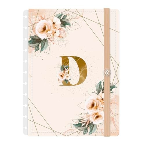 Capa e Contracapa Iscool Disc Para Caderno Monograma Floral Nude E Dourado Letra D (G (20 x 27,5 cm)) (Discos de Vinil)