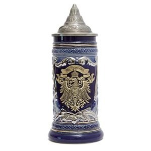 HAUCOZE Caneca de cerveja caneca de águia alemã medalhão bebendo garrafa viking com tampa Petwer para homens pai marido 0,6 litro (Cervejas)