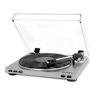 Victrola Gravador USB Pro com toca-discos de 2 velocidades e capa contra poeira, prata (VPRO-3100-SLV) - Victrola (Discos de Vinil)
