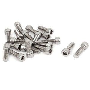 M6 x 20 mm, 1 mm, parafusos de chave sextavada de aço inoxidável, 20 peças (CDs)