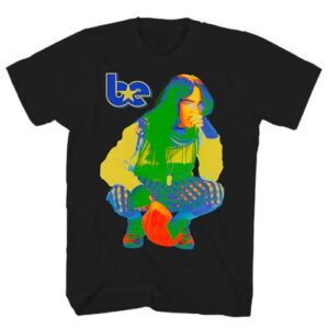 Camiseta Billie Eilish Hit Me Hard and Soft Adulto Preta Manga Curta Camiseta Gráfica Música Pop Americana, Preto, G (CDs)