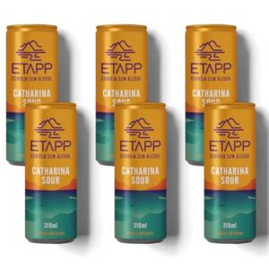 Cerveja ETAPP Catharina Sour Frutas Vermelhas, 310ml, Sem Álcool, Artesanal, Leve Acidez, Refrescante, Low-Carb, Ideal para Pós-Treino e Dias Quentes (6 Latas) (Cervejas)