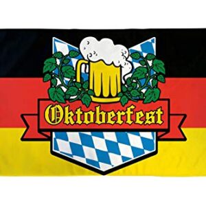 AZ FLAG - Bandeira da Oktoberfest - 2 x 3 pés - Faixa de festa de cerveja alemã de poliéster 100D com dois ilhós de metal - Resistente ao desbotamento - Cores vivas - 2 pés x 3 pés - 90 x 60 cm (Cervejas)