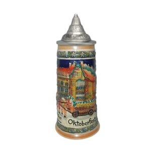 Caneca de cerveja Oktoberfest em Munich Street Scene da E.H.G. | 0,75 litros (Cervejas)