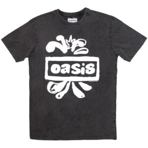 Camiseta Oasis Band Logo Splat Edição Limitada 999 Somente Lavagem Premium Carvão, Carvão Ativado, G (CDs)