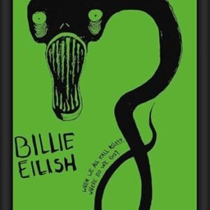 BUY ART FOR LESS Pôster emoldurado oficialmente licenciado Billie Eilish - Ghoul - 61 x 91 cm - Moldura de madeira projetada resistente com vidro plexi - Pronto para pendurar (CDs)