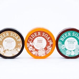 Swag Brewery Pacote com 3 sabonetes de cerveja (feito nos EUA) – café da manhã Stout + cidra dura + Lager tropical (Cervejas)