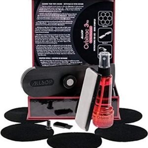 Allsop Sistema de limpeza de discos de vinil Orbitrac 3 Pro, 2 cartuchos de limpeza, protetor antiderrapante, líquido de limpeza, escova de revitalização e estojo de armazenamento (31735), preto - ALLSOP ORBITRAC 3 PRO VINYL RECORD CLEANER (CDs)