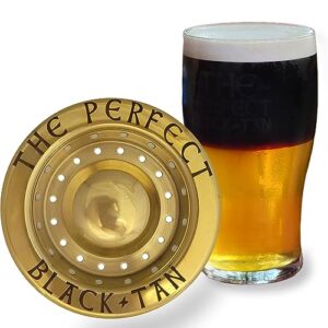 A ferramenta perfeita para camadas de cerveja preta e marrom - acessório de barman para coquetéis de cerveja em camadas (aço inoxidável PVD dourado) (Cervejas)