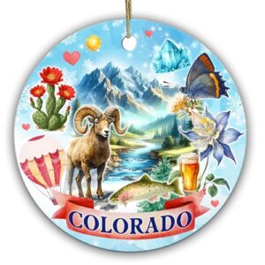 Sportyzen Ornamento de Natal Colorado State – Montanhas Rochosas, Símbolos de Estado e Decoração de Natal Inspirada na Natureza, Presente de Lembrança Exclusivo do Colorado para Viajantes e Moradores (Cervejas)