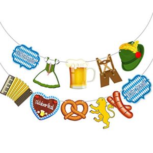 Faixa de bandeira Oktoberfest, guirlanda da Oktoberfest para festa alemã Bávara bunting Oktoberfest banner de festa pano de fundo para decoração de festa (Cervejas)