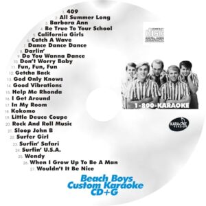 Beach Boys Custom Karaoke CD+G, 27 Classic Songs Collection, Surfin' USA, California Girls, Good Vibrations - REO Speedwagon (CDs)