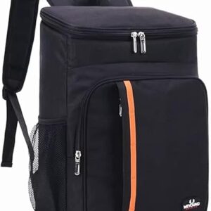 Mochila Térmica 23 L Bag Cooler Impermeável Reforçada para Marmita, Cerveja Gelada, Viagem, Praia, Academia e Trabalho Bolsa Térmica Masculina e Feminina Portátil Premium (PRETA) (Cervejas)