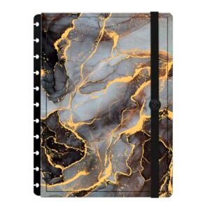 Capa e Contracapa Iscool Disc Para Caderno G Mármore Preto (Discos de Vinil)