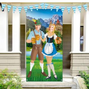 Oktoberfest Photo Prop grande cabine de foto fundo banner de porta de fundo divertido Oktoberfest jogos suprimentos para Oktoberfest festa Bavarian Beer Festival, 6 x 3 pés (Cervejas)