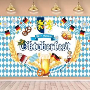 KYMY Oktoberfest Faixa de fundo de cerveja bávara alemã 179,8 x 110 cm, fotografia de fundo grande Oktoberfest Beer Festival para decoração de festa da Oktoberfest da Baviera em ambientes internos e (Cervejas)